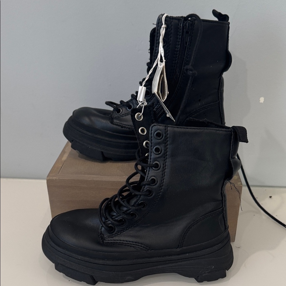 Zara Black Kids Combat Boots
